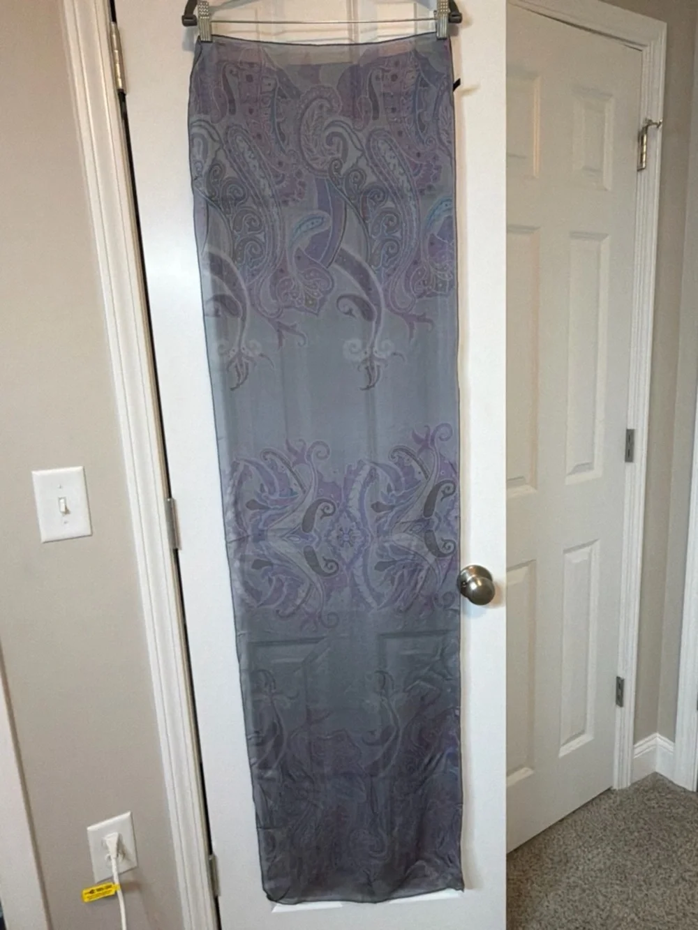 Sheer Purple Paisley Women's Scarf - Lightweight